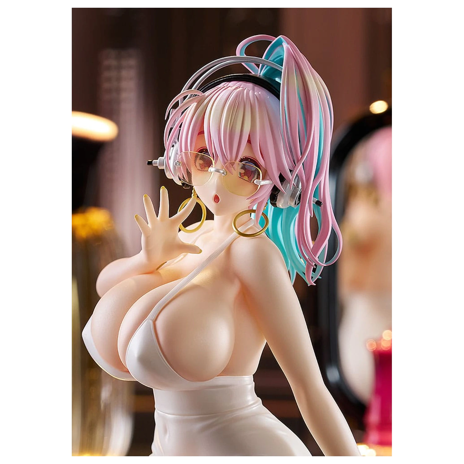 Super Sonico Pop Up Parade PVC socha Super Sonico: 15th Mini Dress Ver. L velikost 20 cm fotografii produktu