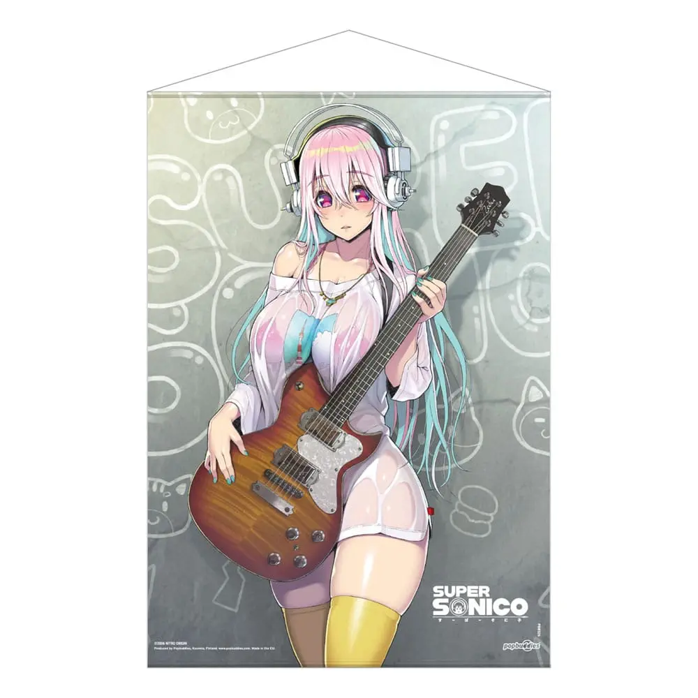 Super Sonico Wallscroll Super Sonico s kytarou 50 x 70 cm fotografii produktu