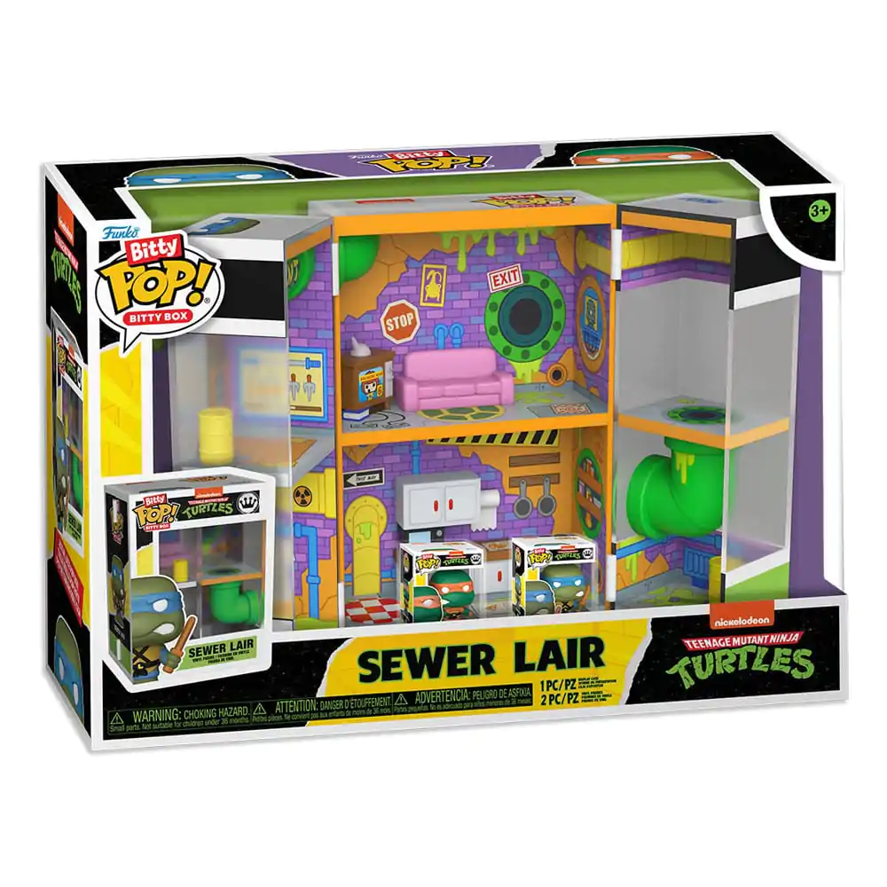 Teenage Mutant Ninja Turtles Bitty Funko POP! Bitty Box Display se 2 vinylovými figurkami Sewer Lair fotografii produktu
