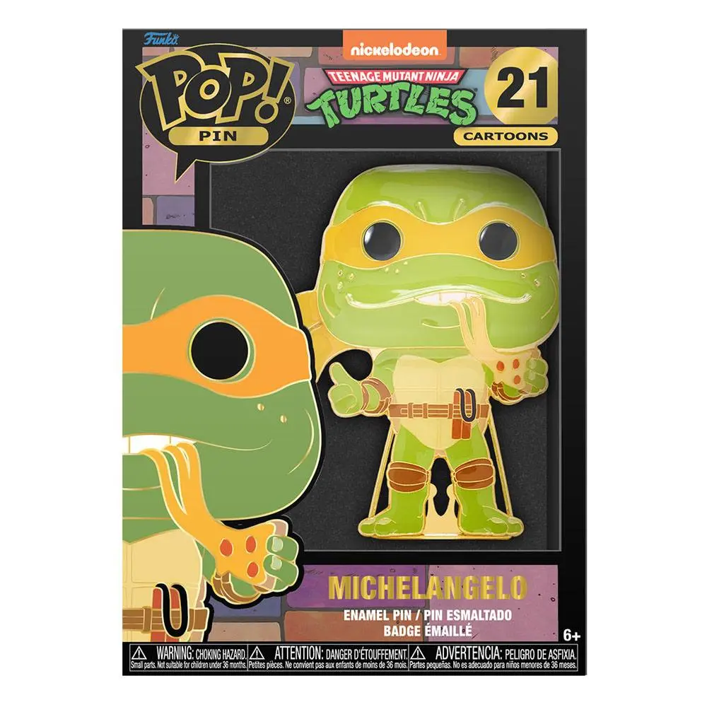 Teenage Mutant Ninja Turtles POP! Smaltovaný odznáček Michelangelo 10 cm fotografii produktu