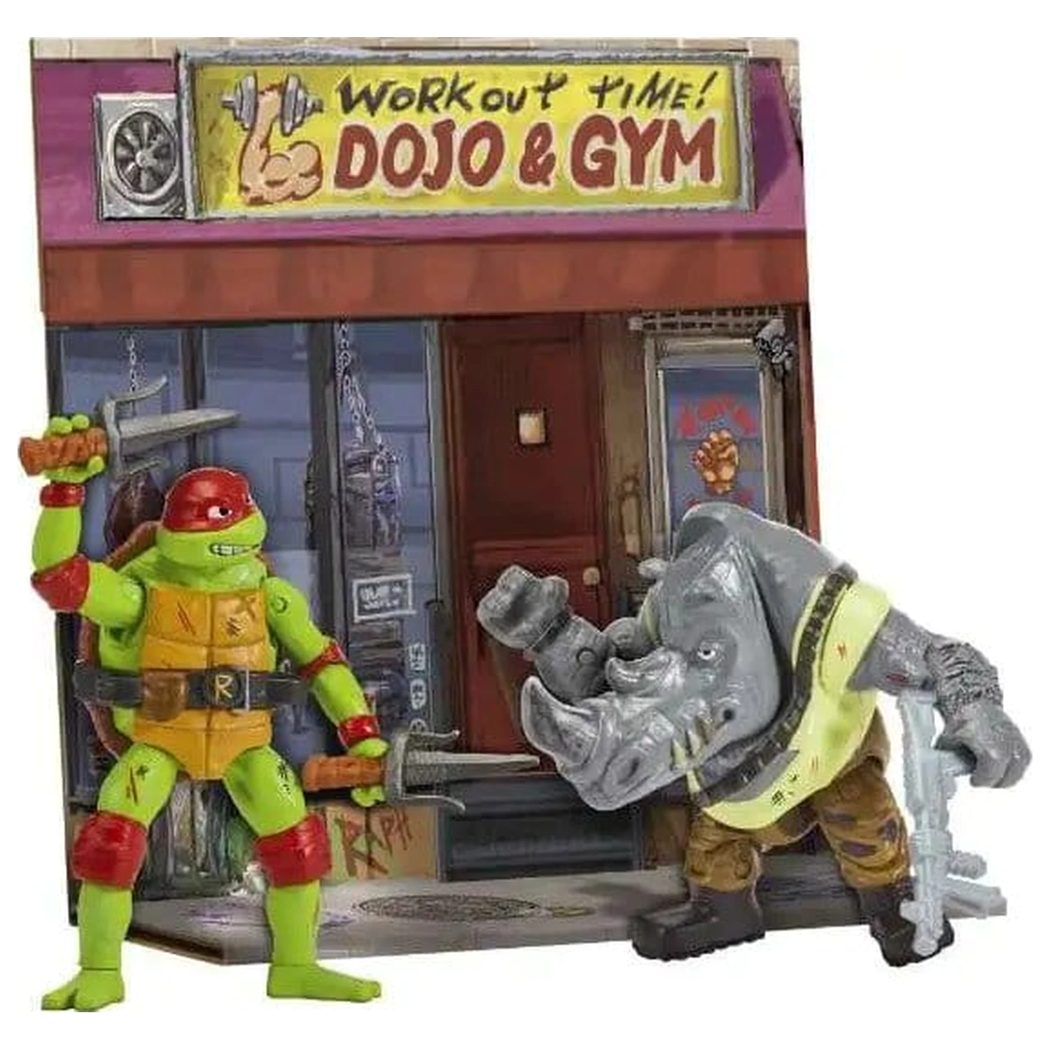 Teenage Mutant Ninja Turtles: Mutant Mayhem Battle Pack Akční figurky Raphael vs. Rocksteady 11 cm fotografii produktu