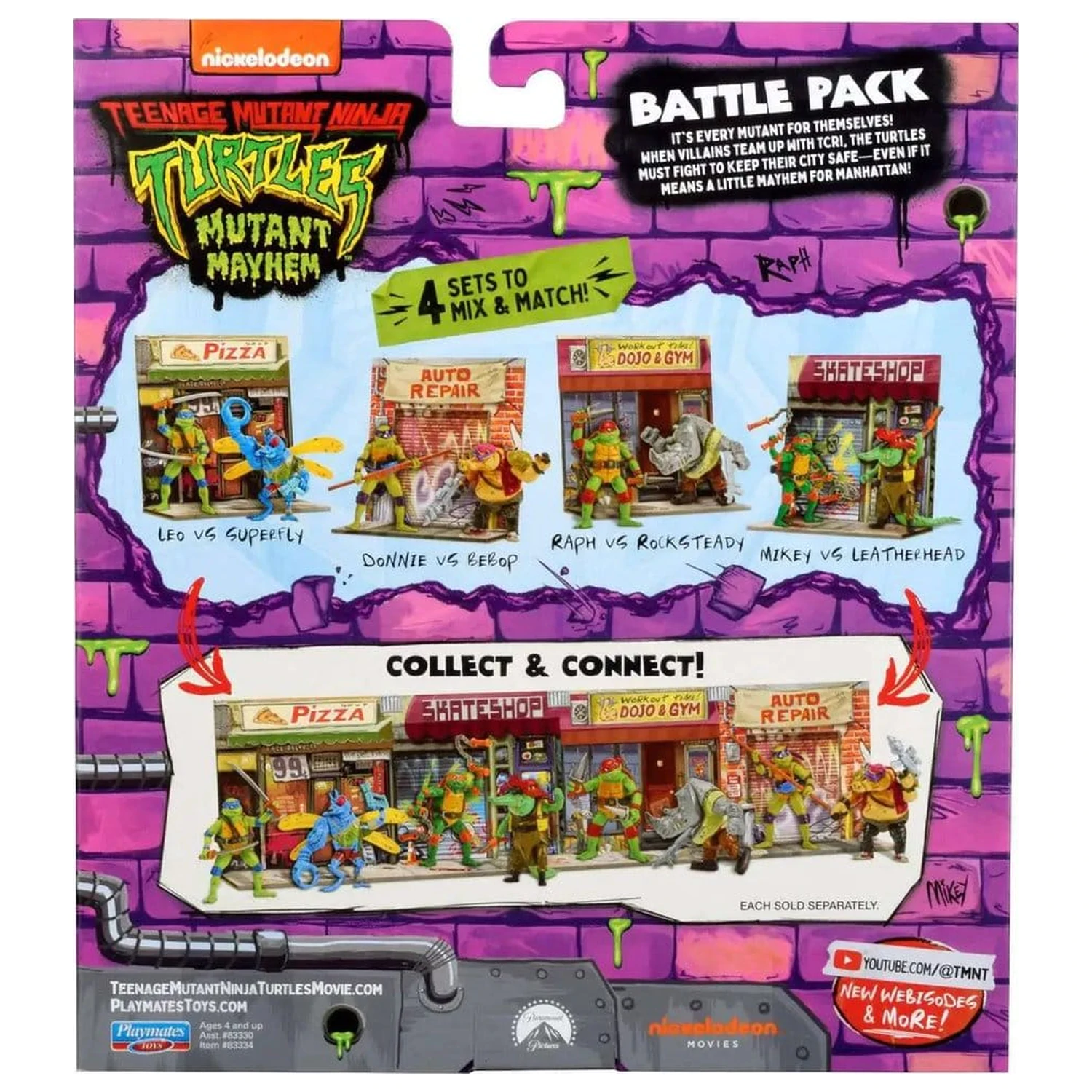 Teenage Mutant Ninja Turtles: Mutant Mayhem Battle Pack Akční figurky Raphael vs. Rocksteady 11 cm fotografii produktu