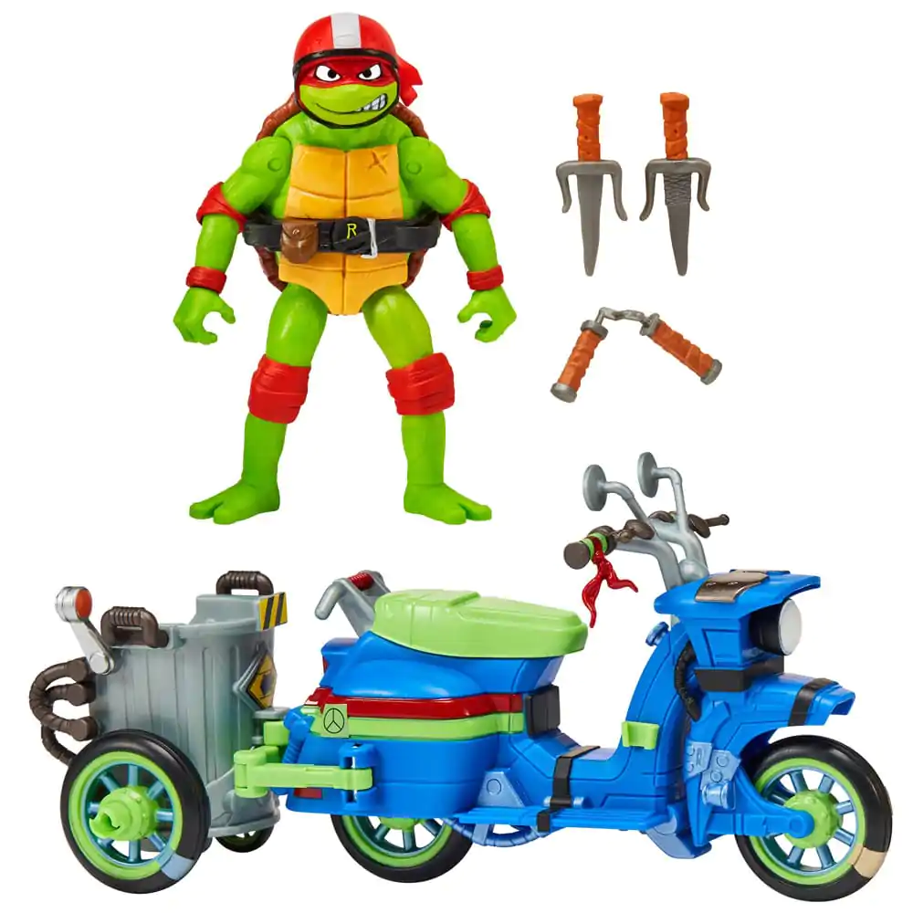 Teenage Mutant Ninja Turtles: Mutant Mayhem Akční figurka Raphael & Scooter se sajdkárou 11 cm fotografii produktu