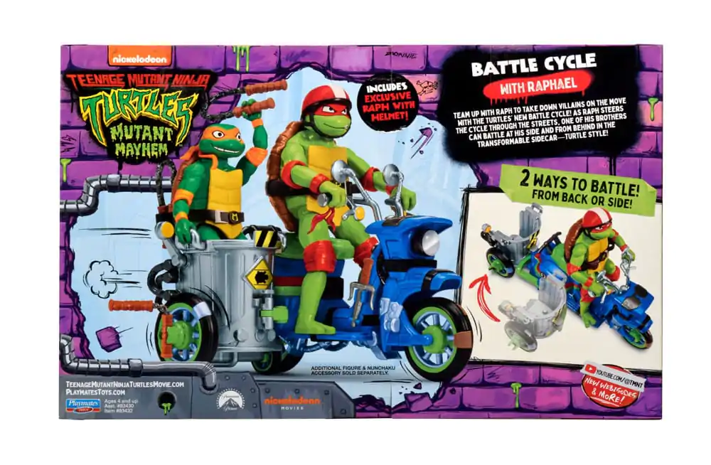 Teenage Mutant Ninja Turtles: Mutant Mayhem Akční figurka Raphael & Scooter se sajdkárou 11 cm fotografii produktu