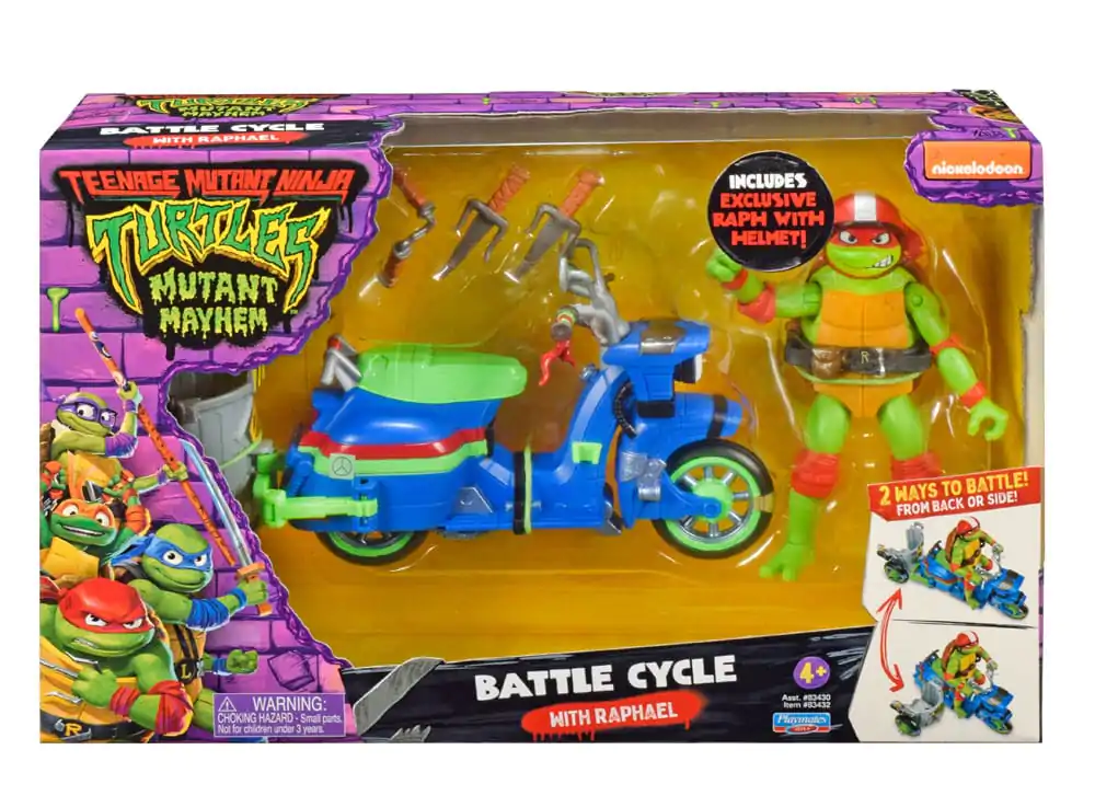 Teenage Mutant Ninja Turtles: Mutant Mayhem Akční figurka Raphael & Scooter se sajdkárou 11 cm fotografii produktu
