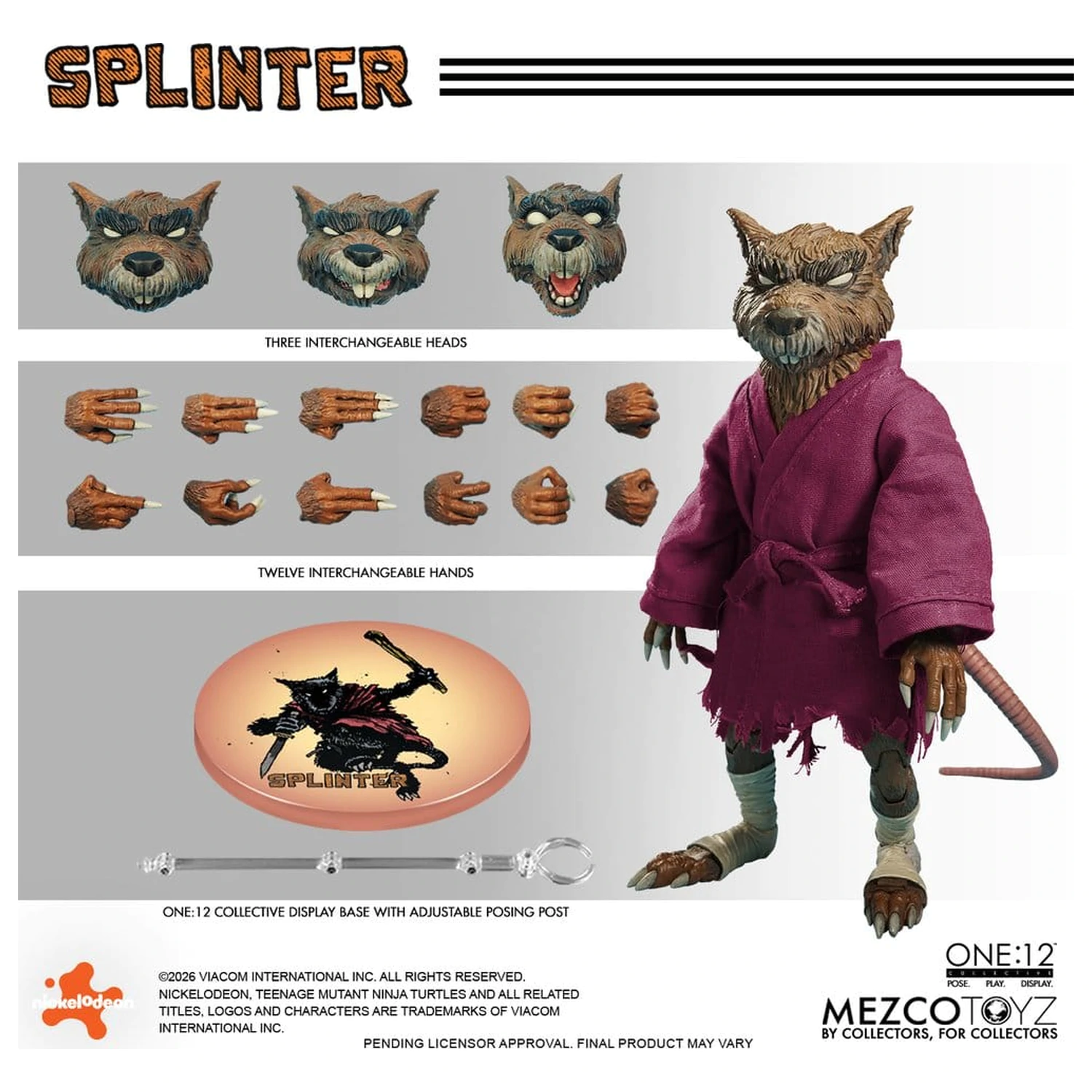 Teenage Mutant Ninja Turtles One:12 Collective akční figurka 1/12 Splinter 17 cm fotografii produktu