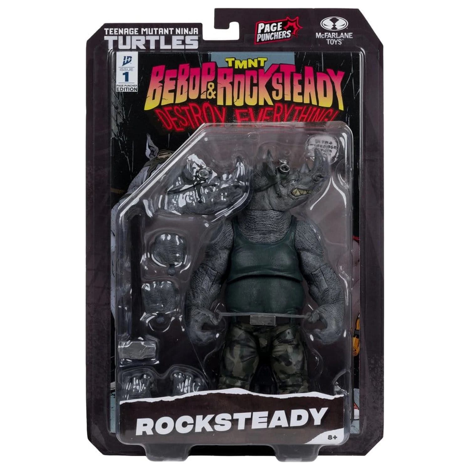 Teenage Mutant Ninja Turtles Page Punchers akční figurka Rocksteady 17 cm fotografii produktu