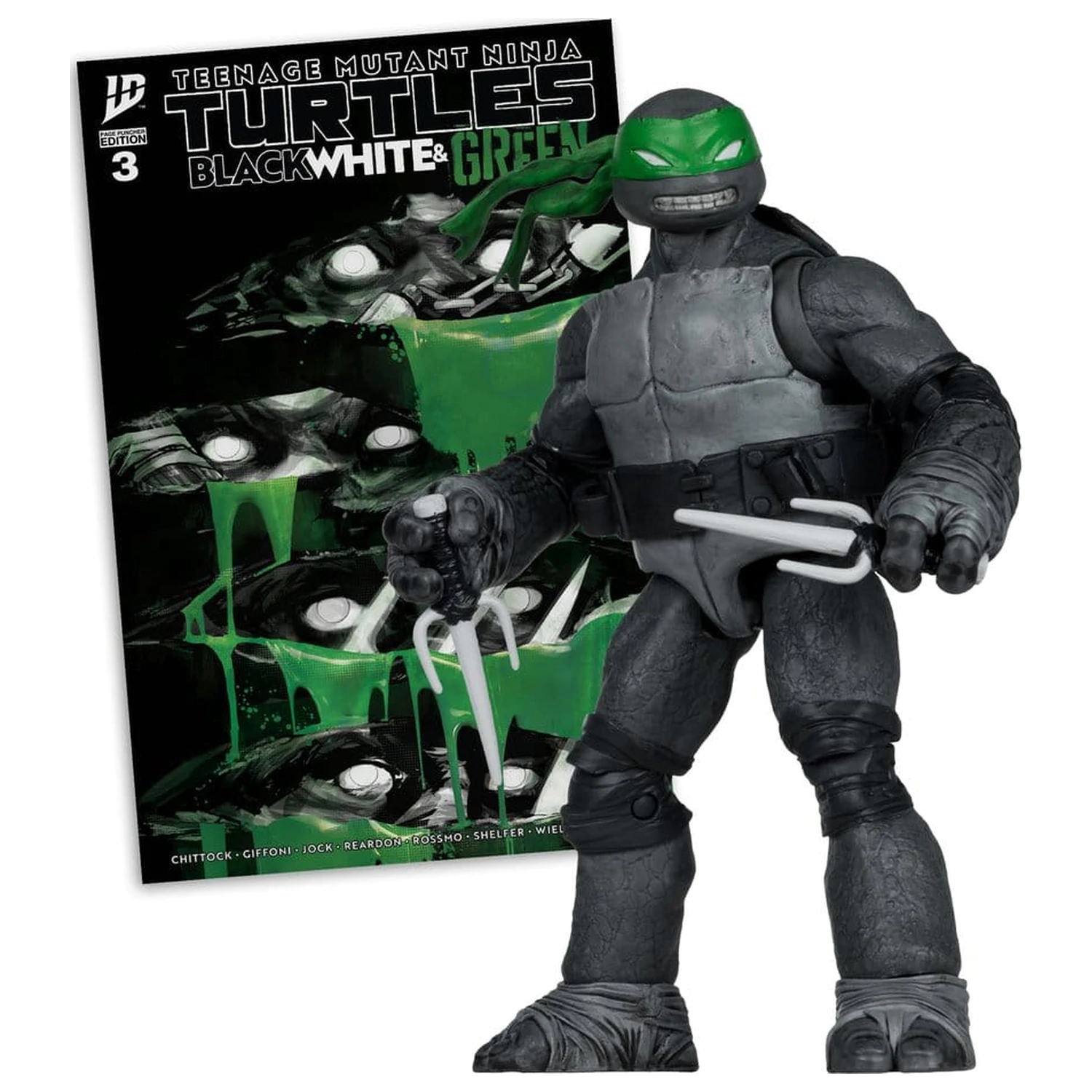 Teenage Mutant Ninja Turtles Page Punchers Akční figurka (černá bílá a zelená) (Red Platinum Edition) 13 cm fotografii produktu