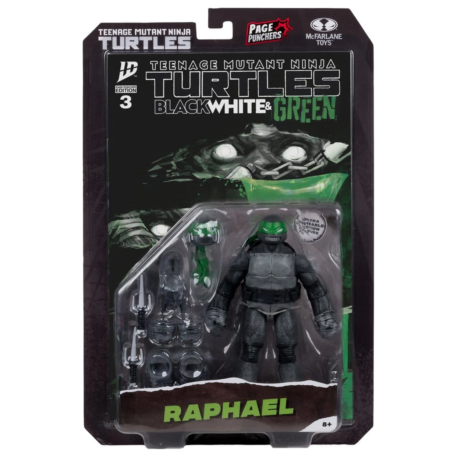 Teenage Mutant Ninja Turtles Page Punchers Akční figurka (černá bílá a zelená) (Red Platinum Edition) 13 cm fotografii produktu