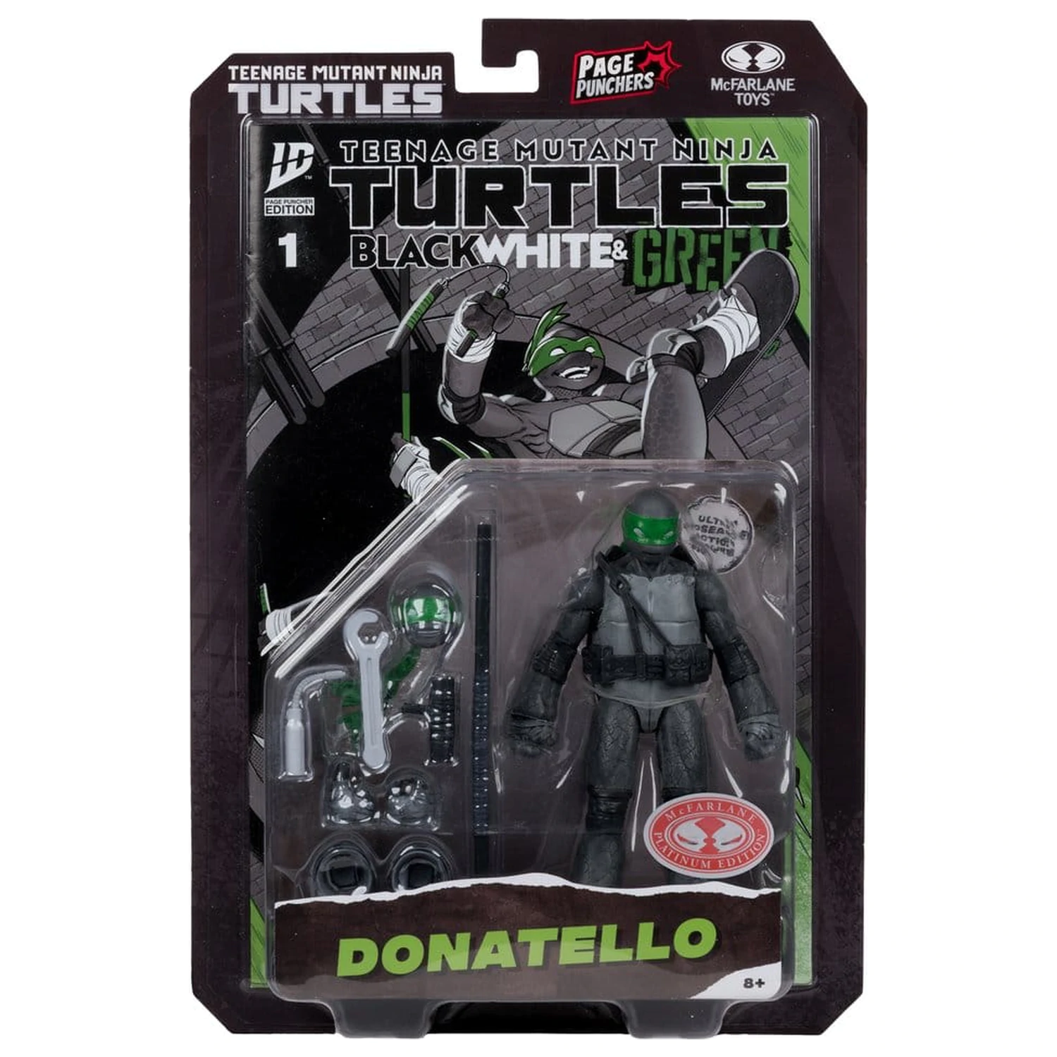Teenage Mutant Ninja Turtles Page Punchers Akční figurka Donatello (Black White & Green ) (Red Platinum Edition) 13 cm fotografii produktu