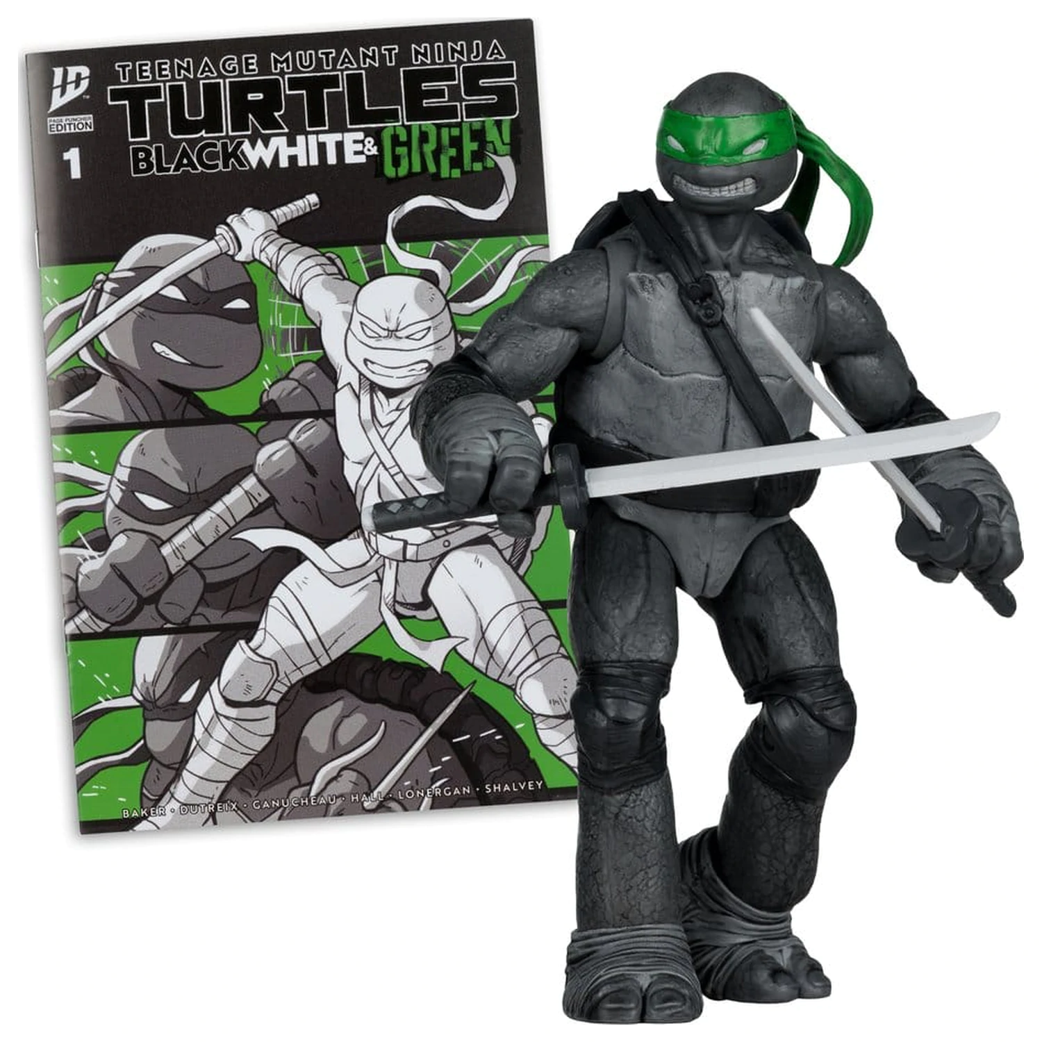Teenage Mutant Ninja Turtles Page Punchers Akční figurka Leonardo (Černo-bílo-zelený) (Red Platinum Edition) 13 cm fotografii produktu