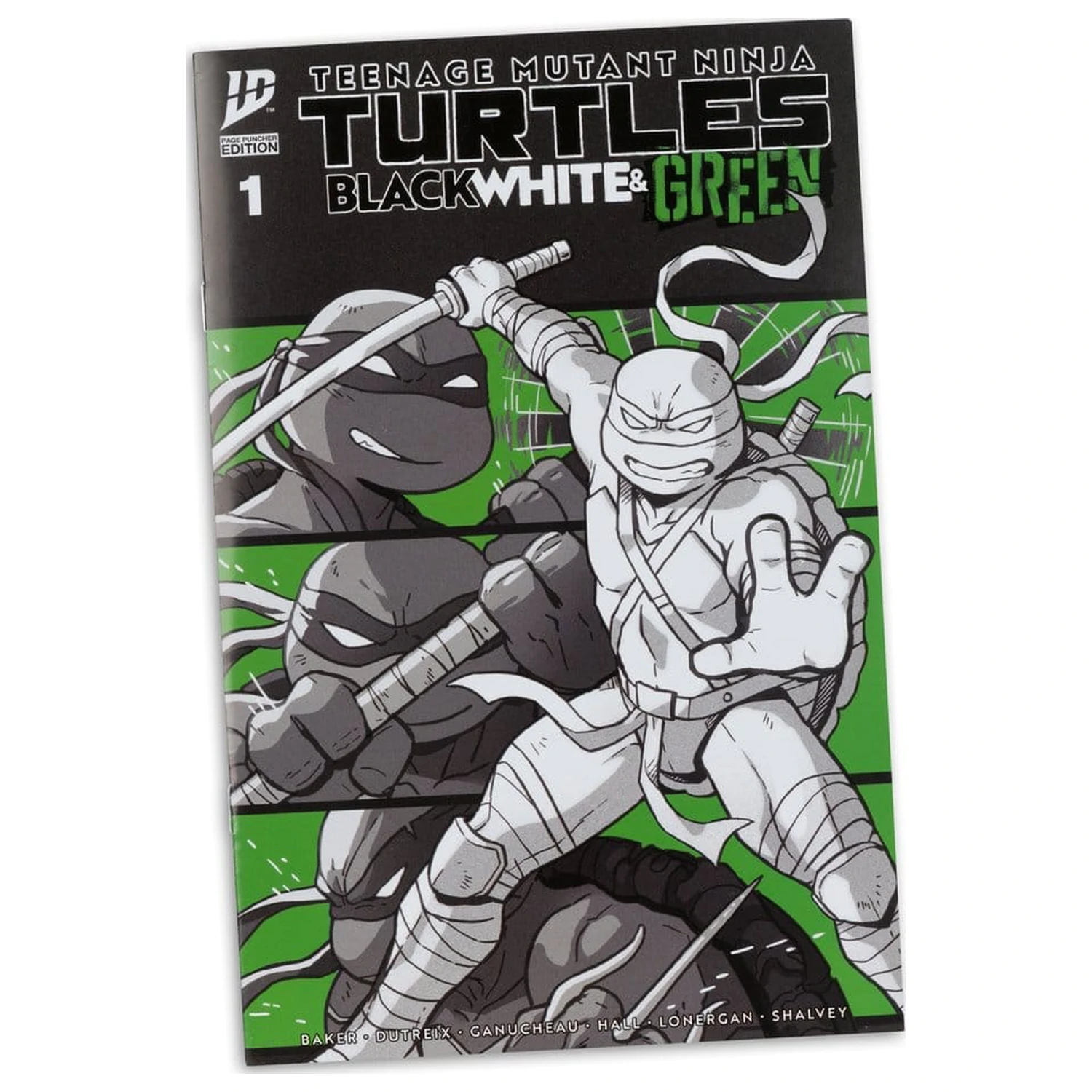 Teenage Mutant Ninja Turtles Page Punchers Akční figurka Leonardo (Černo-bílo-zelený) (Red Platinum Edition) 13 cm fotografii produktu