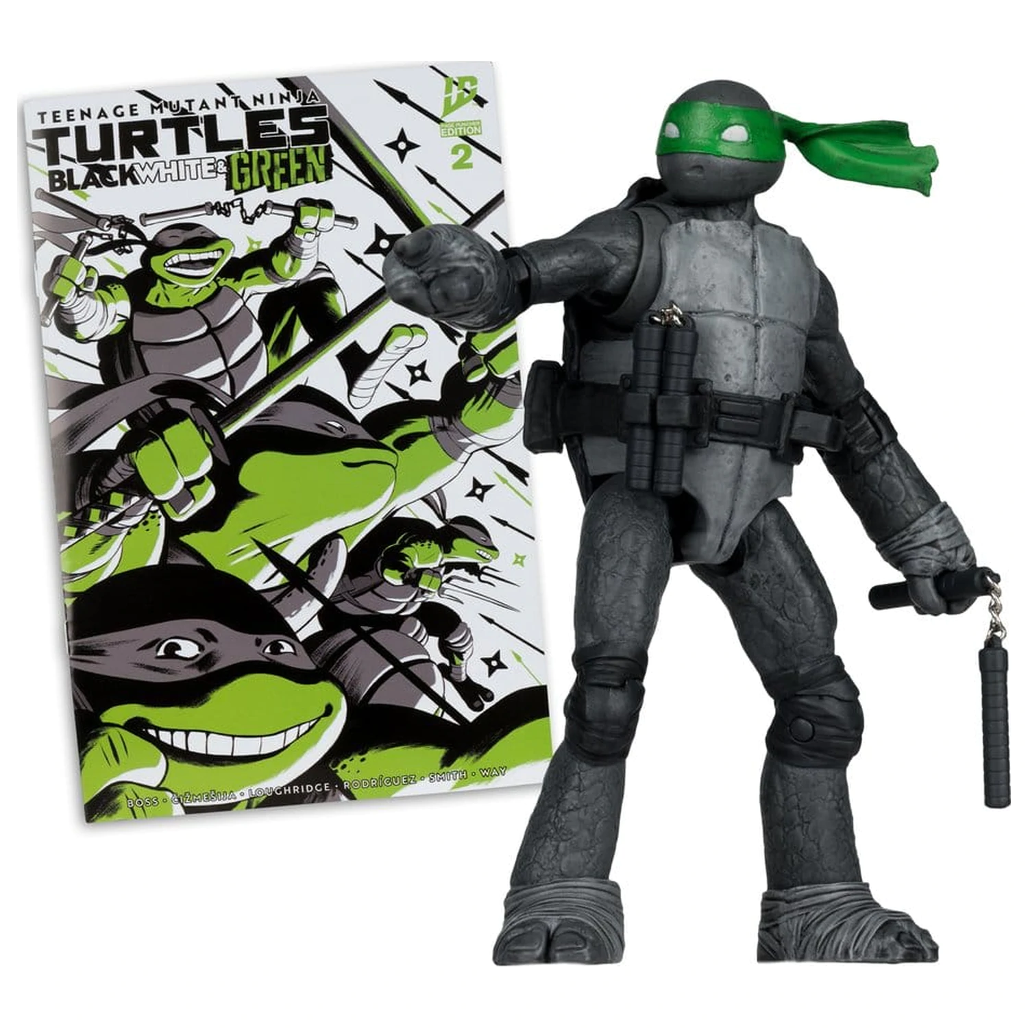 Teenage Mutant Ninja Turtles Page Punchers akční figurka Michelangelo (černo-bílá a zelená) (Red Platinum Edition) 13 cm fotografii produktu