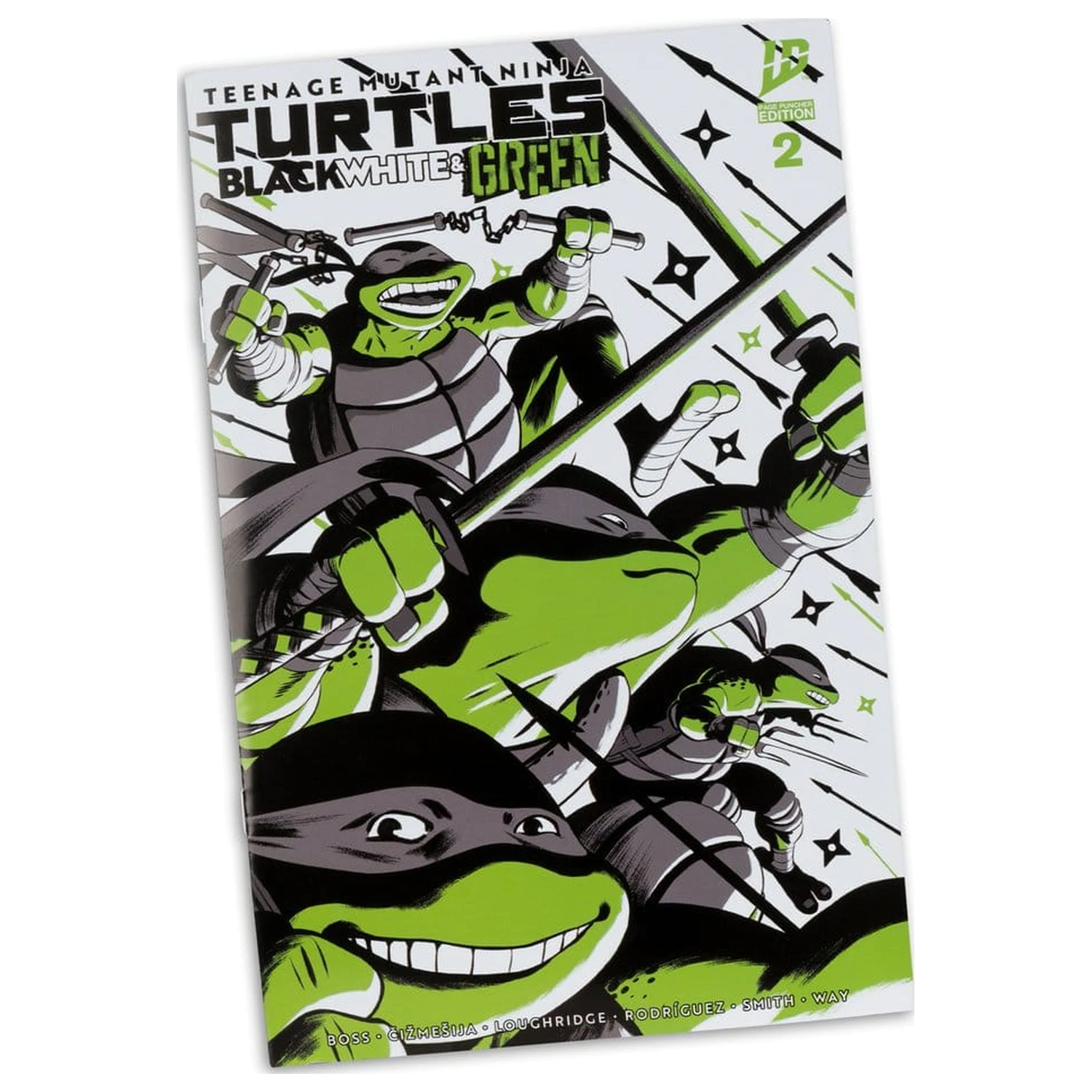 Teenage Mutant Ninja Turtles Page Punchers akční figurka Michelangelo (černo-bílá a zelená) (Red Platinum Edition) 13 cm fotografii produktu
