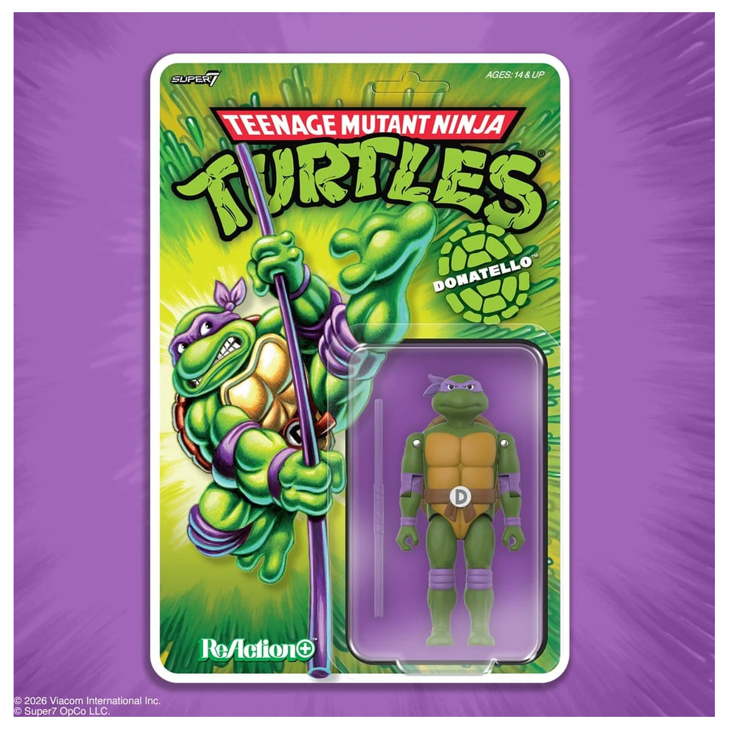 Teenage Mutant Ninja Turtles ReAction+ akční figurka Wave 01 Donatello fotografii produktu