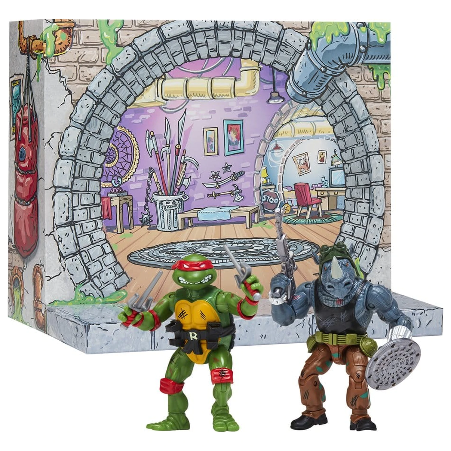 Teenage Mutant Ninja Turtles: Remastered akční figurky Raphael vs. Rocksteady fotografii produktu