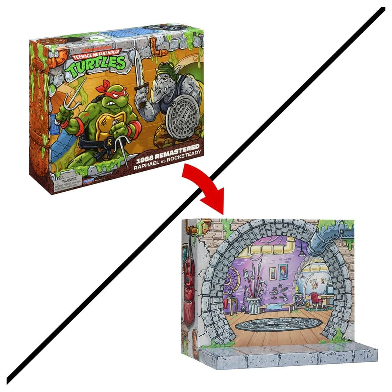 Teenage Mutant Ninja Turtles: Remastered akční figurky Raphael vs. Rocksteady fotografii produktu