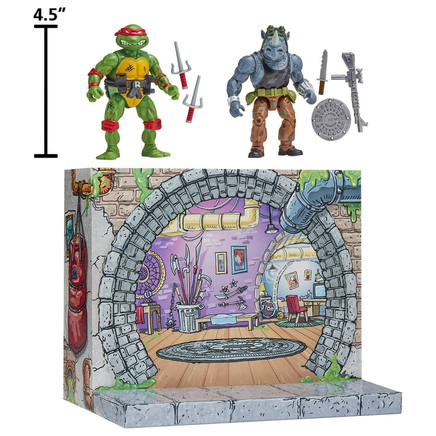 Teenage Mutant Ninja Turtles: Remastered akční figurky Raphael vs. Rocksteady fotografii produktu