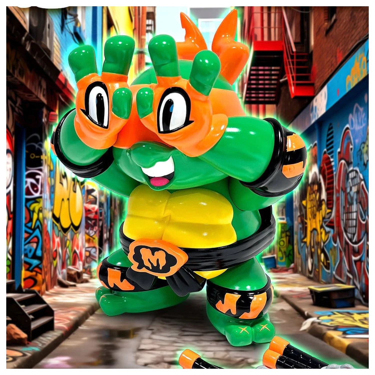 Teenage Mutant Ninja Turtles x Grape Brain Vinyl Figure Michelangelo 24 cm fotografii produktu