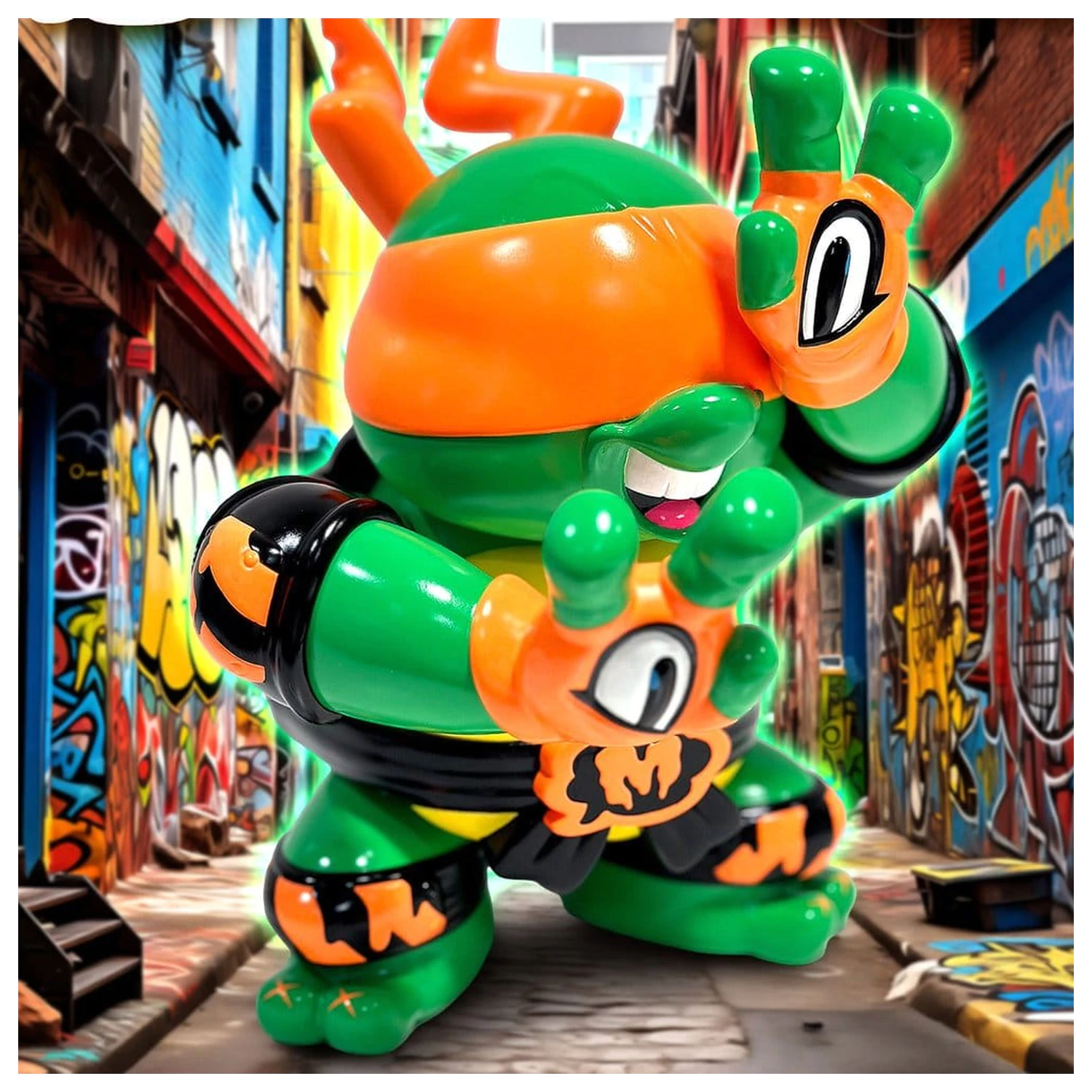 Teenage Mutant Ninja Turtles x Grape Brain Vinyl Figure Michelangelo 24 cm fotografii produktu