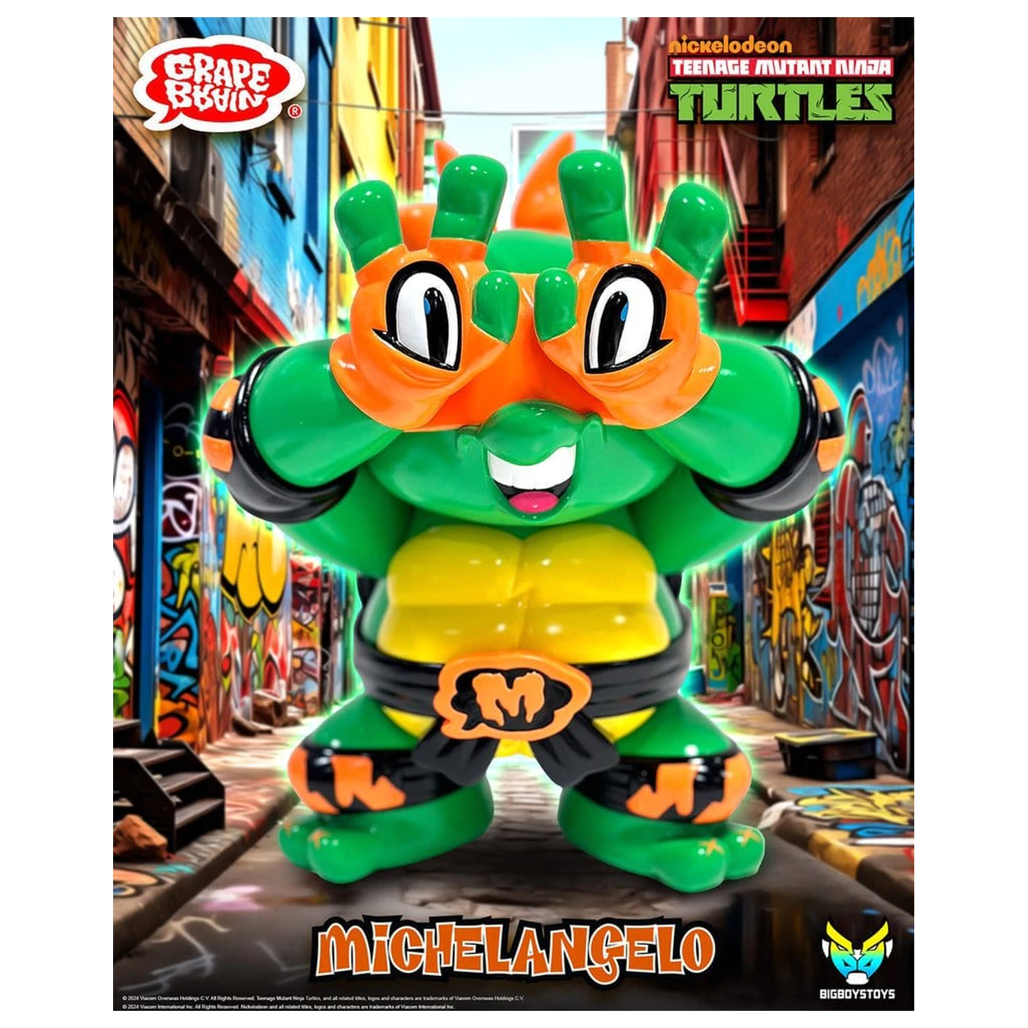 Teenage Mutant Ninja Turtles x Grape Brain Vinyl Figure Michelangelo 24 cm fotografii produktu