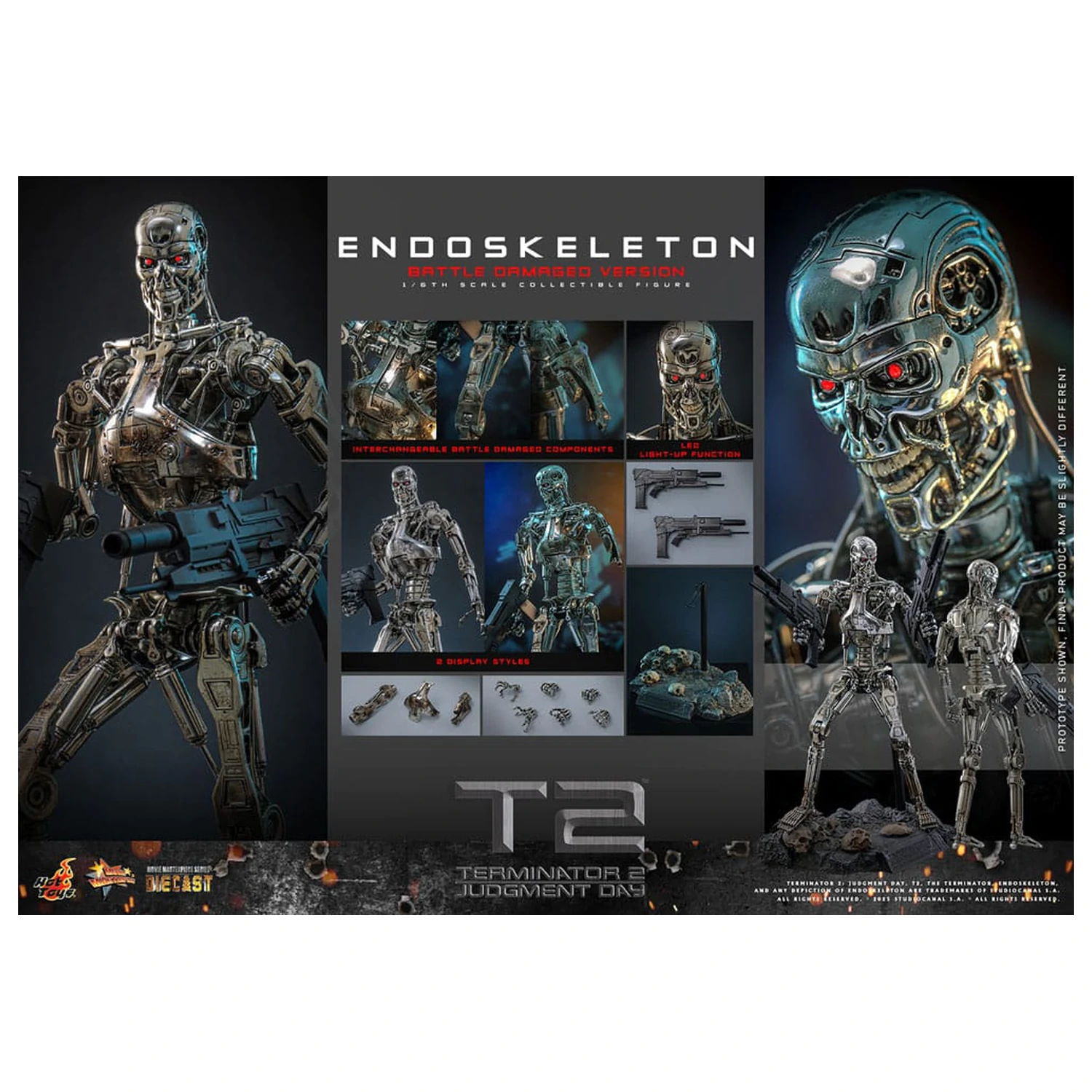 Terminator 2: Judgment Day Movie Masterpiece akční figurka 1/6 Endoskeleton (Battle Damaged Version) 31 cm fotografii produktu