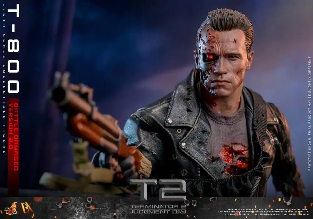 Terminator 2 Movie Masterpiece Akční figurka 1/6 T-800 Battle Damaged Verze 2.0 32 cm fotografii produktu