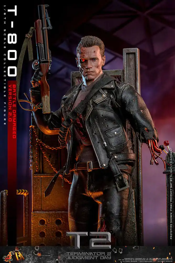 Terminator 2 Movie Masterpiece Akční figurka 1/6 T-800 Battle Damaged Verze 2.0 32 cm fotografii produktu