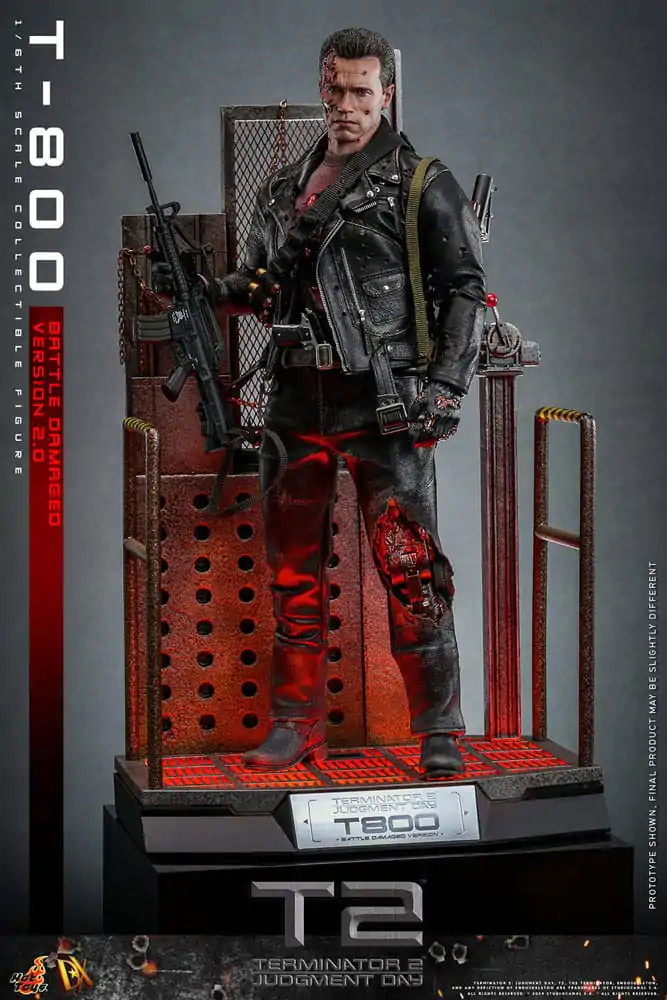 Terminator 2 Movie Masterpiece Akční figurka 1/6 T-800 Battle Damaged Verze 2.0 32 cm fotografii produktu