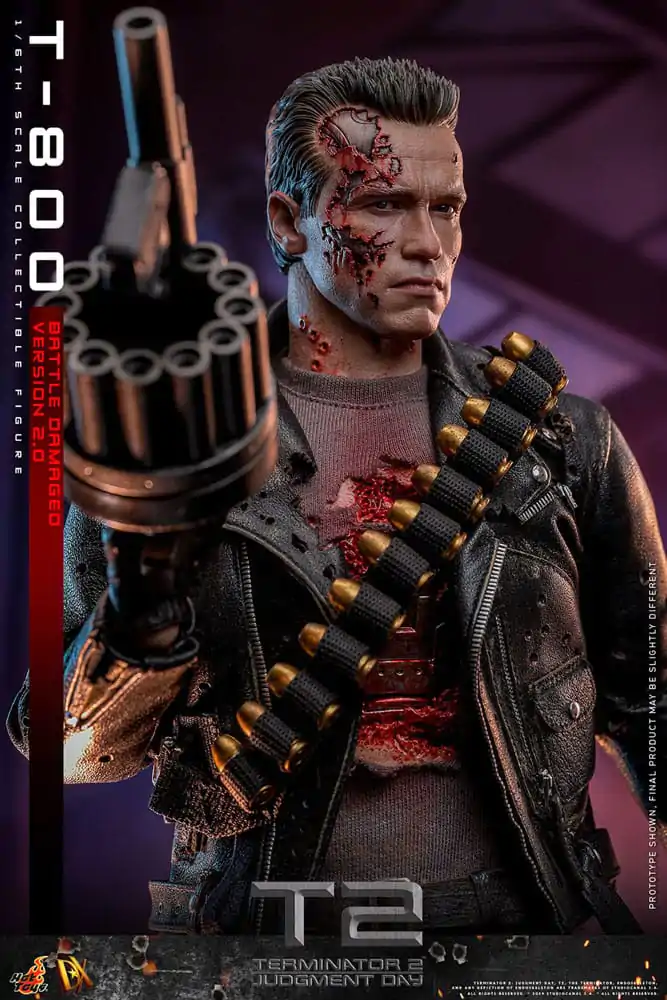 Terminator 2 Movie Masterpiece Akční figurka 1/6 T-800 Battle Damaged Verze 2.0 32 cm fotografii produktu