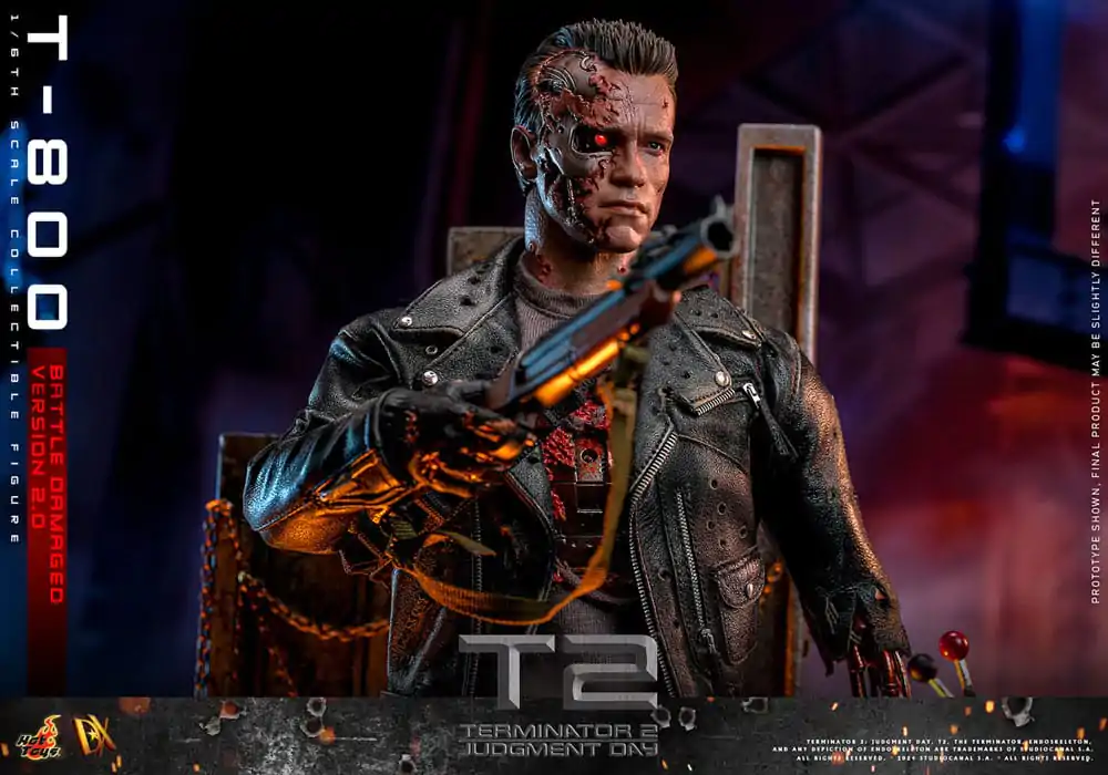 Terminator 2 Movie Masterpiece Akční figurka 1/6 T-800 Battle Damaged Verze 2.0 32 cm fotografii produktu