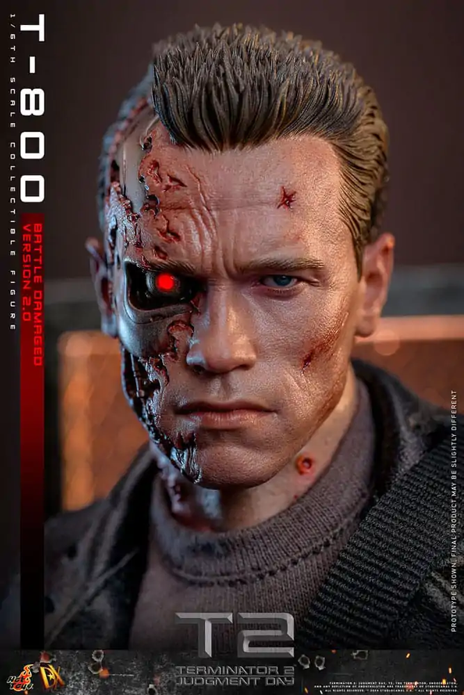 Terminator 2 Movie Masterpiece Akční figurka 1/6 T-800 Battle Damaged Verze 2.0 32 cm fotografii produktu