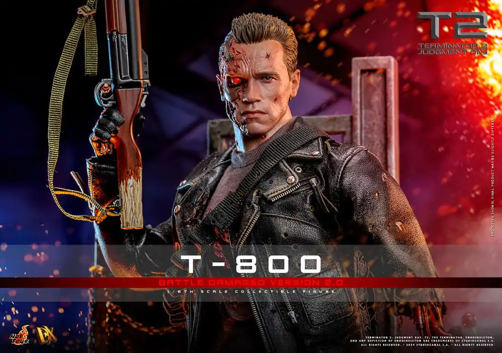 Terminator 2 Movie Masterpiece Akční figurka 1/6 T-800 Battle Damaged Verze 2.0 32 cm fotografii produktu