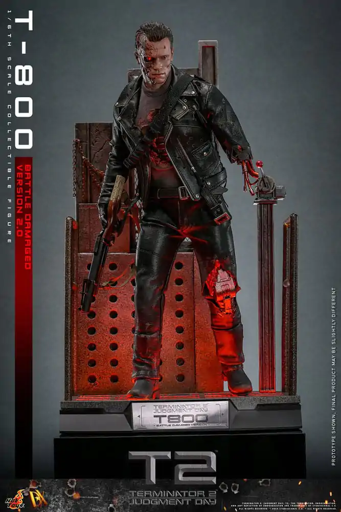 Terminator 2 Movie Masterpiece Akční figurka 1/6 T-800 Battle Damaged Verze 2.0 32 cm fotografii produktu