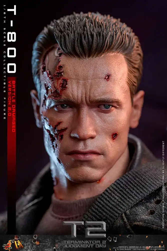 Terminator 2 Movie Masterpiece Akční figurka 1/6 T-800 Battle Damaged Verze 2.0 32 cm fotografii produktu