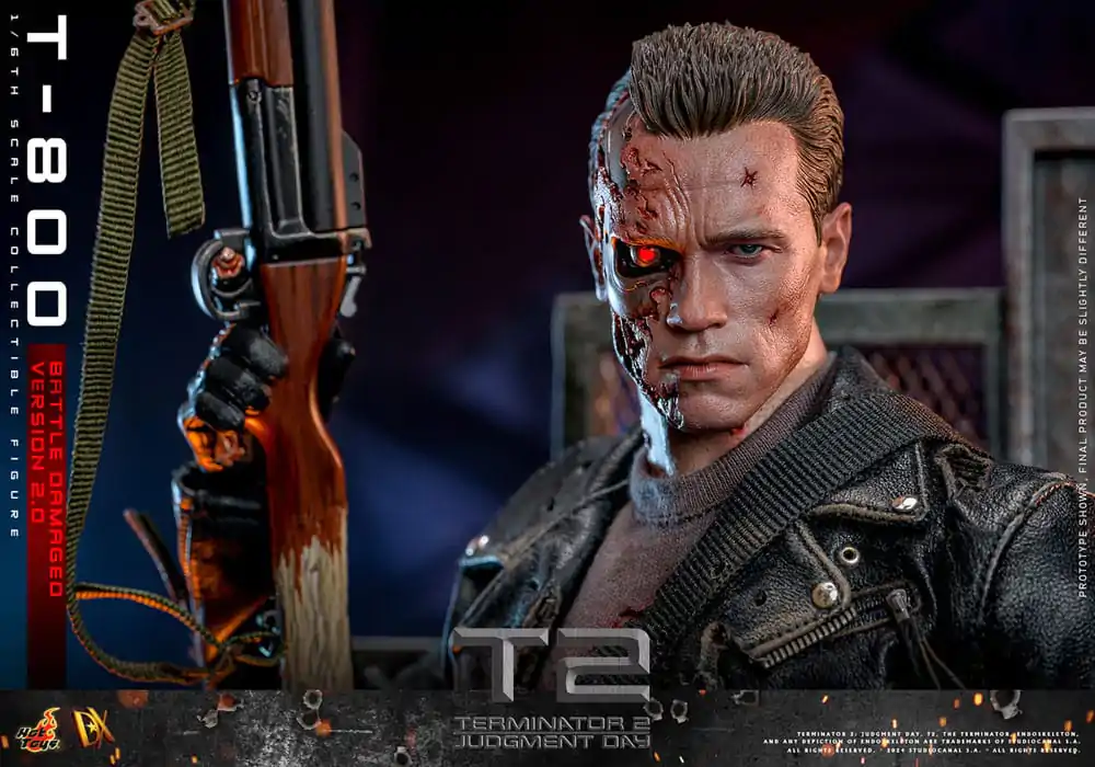 Terminator 2 Movie Masterpiece Akční figurka 1/6 T-800 Battle Damaged Verze 2.0 32 cm fotografii produktu