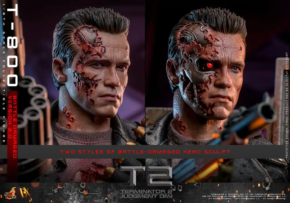 Terminator 2 Movie Masterpiece Akční figurka 1/6 T-800 Battle Damaged Verze 2.0 32 cm fotografii produktu