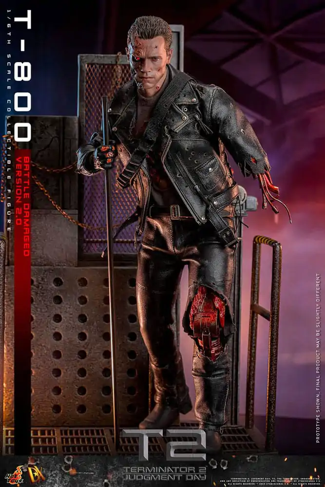 Terminator 2 Movie Masterpiece Akční figurka 1/6 T-800 Battle Damaged Verze 2.0 32 cm fotografii produktu