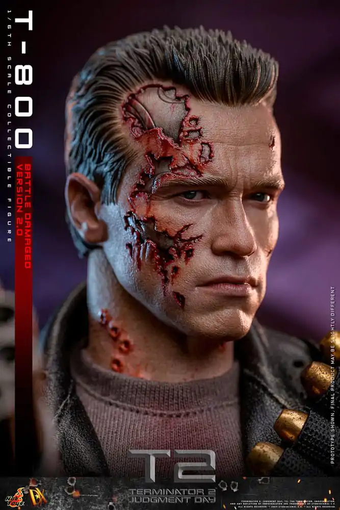 Terminator 2 Movie Masterpiece Akční figurka 1/6 T-800 Battle Damaged Verze 2.0 32 cm fotografii produktu