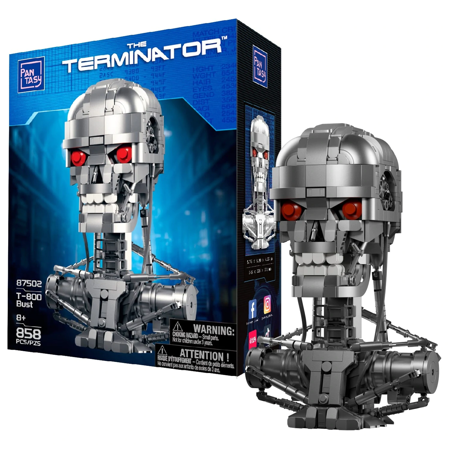 Terminator T-800 Bust Stavebnicový blok 858 kusů fotografii produktu