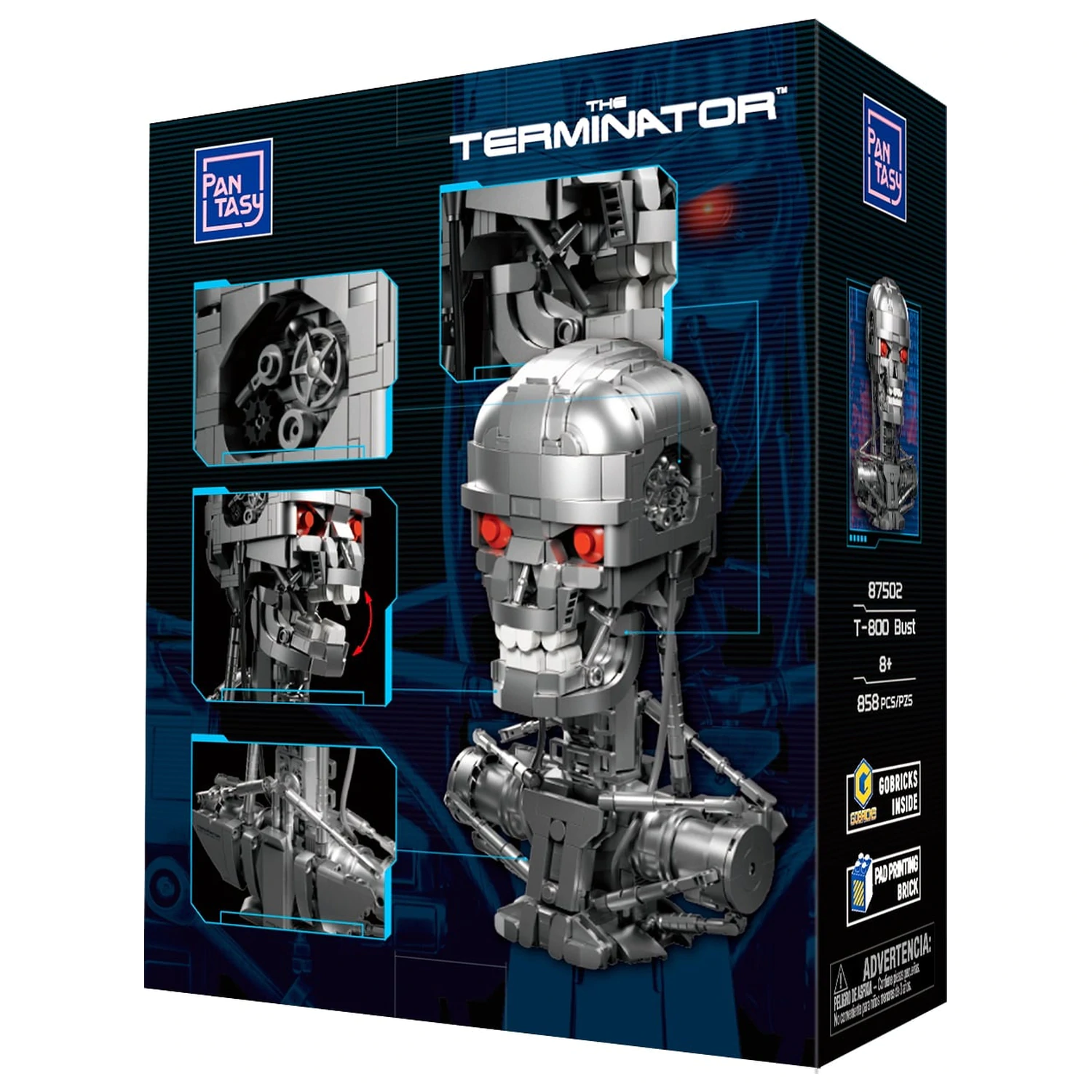 Terminator T-800 Bust Stavebnicový blok 858 kusů fotografii produktu