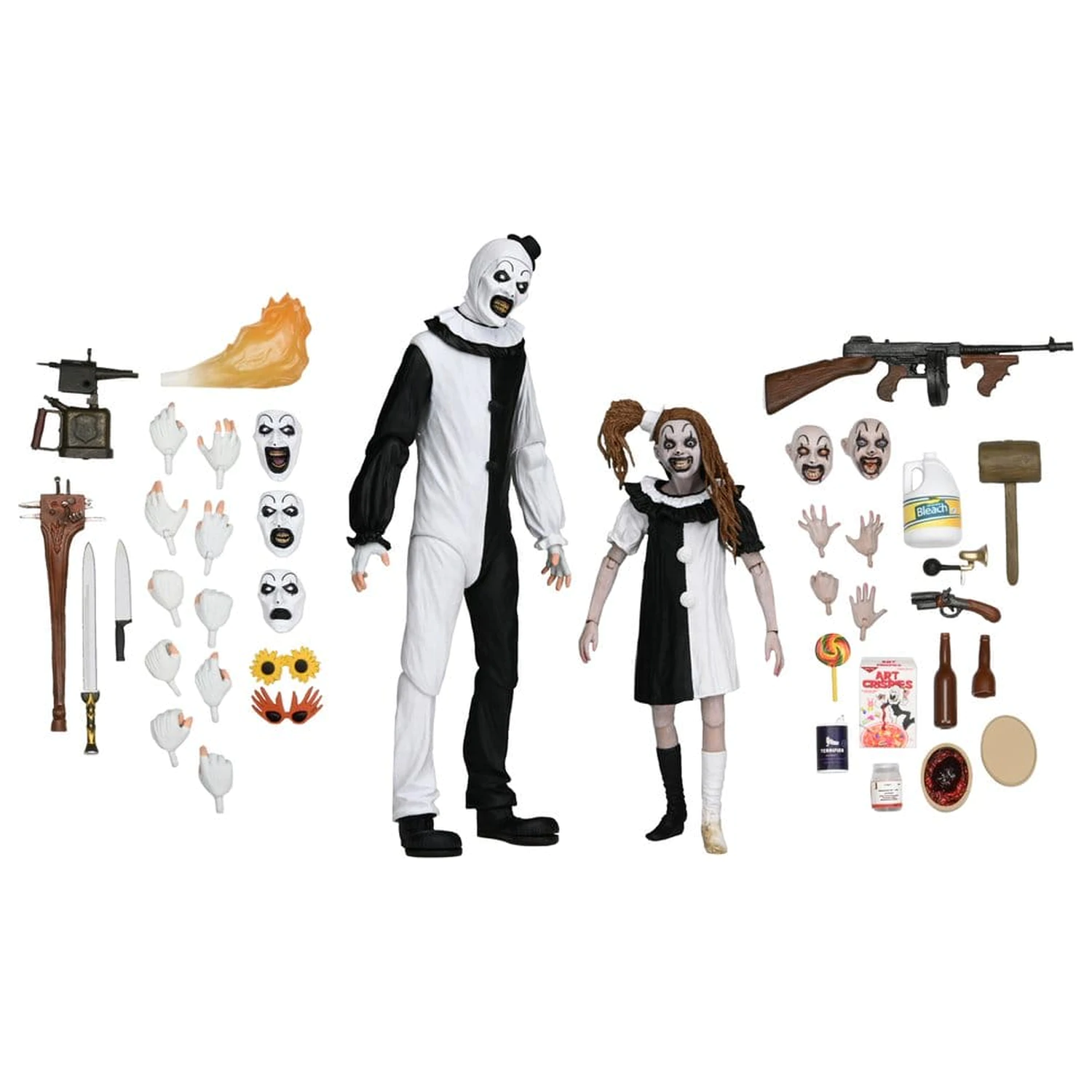 Terrifier 2 2-Pack Akční figurky Ultimate Art the Clown & Little Pale Girl 18 cm fotografii produktu