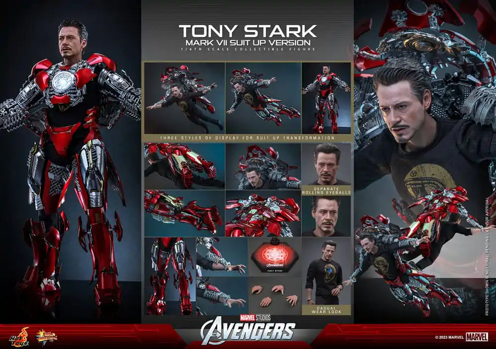 The Avengers Movie Masterpiece Akční figurka 1/6 Tony Stark (Mark VII Suit-Up Version) 31 cm fotografii produktu