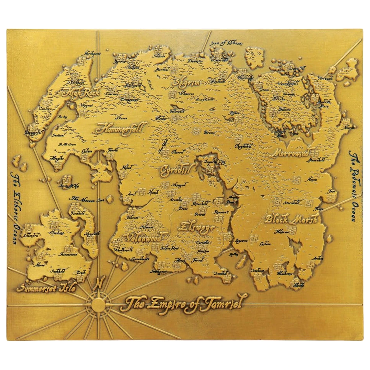 The Elder Scrolls Replika kovová mapa Tamrielu Limited Edition 15 x 13 cm fotografii produktu