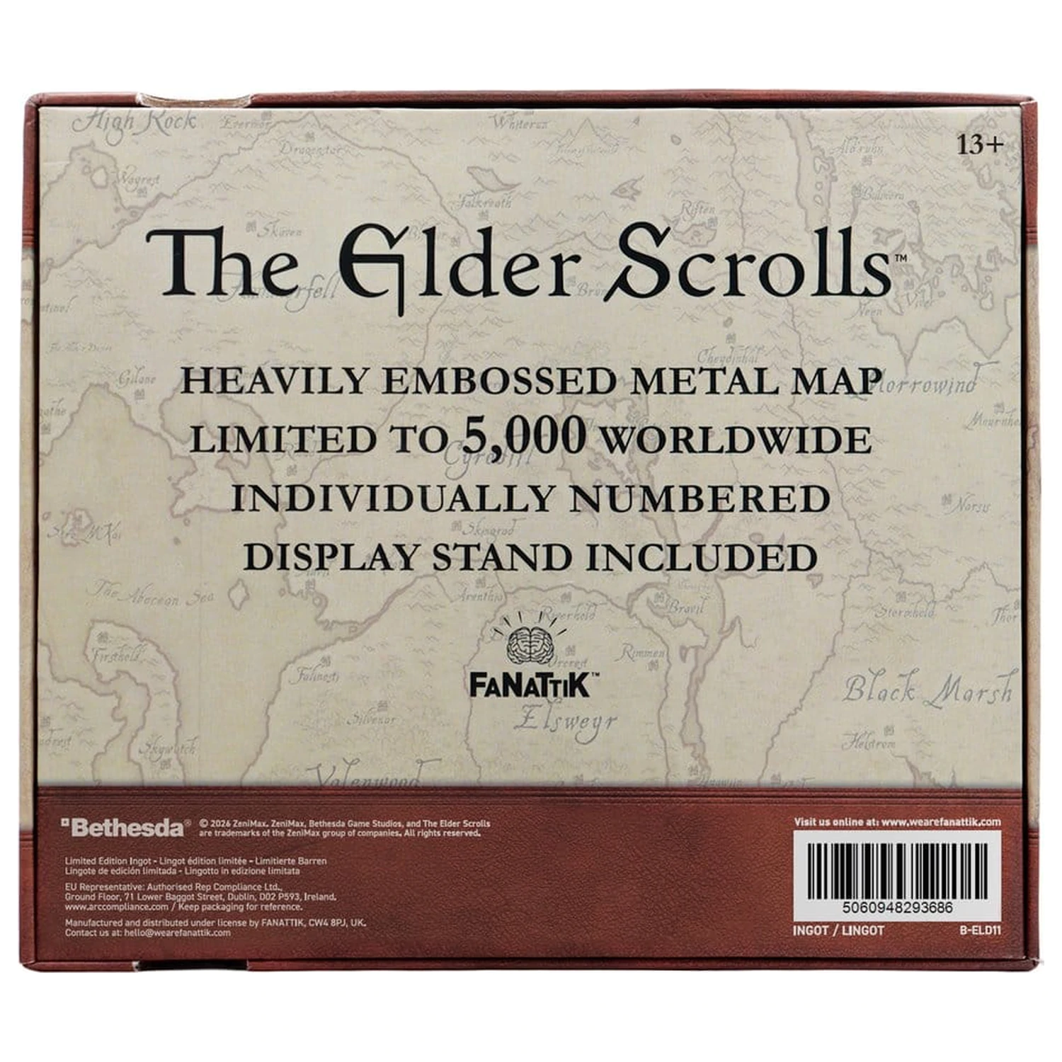 The Elder Scrolls Replika kovová mapa Tamrielu Limited Edition 15 x 13 cm fotografii produktu
