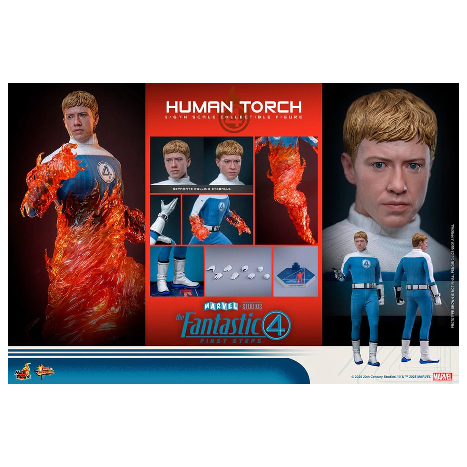The Fantastic Four: First Steps Movie Masterpiece akční figurka 1/6 Human Torch 30 cm fotografii produktu
