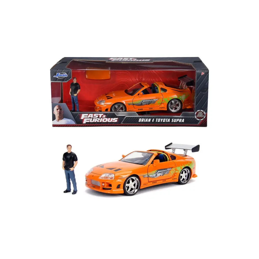 The Fast and Furious Diecast Model Hollywood Rides 1/24 1995 Toyota Supra s figurkou Briana O'Connora fotografii produktu
