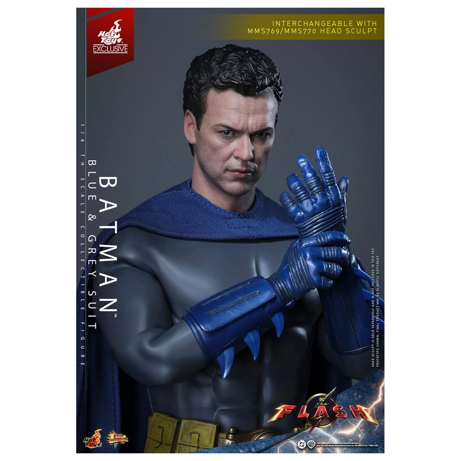 The Flash Movie Masterpiece Akční figurka 1/6 Batman (Blue & Grey Suit) Limited Edition 30 cm fotografii produktu