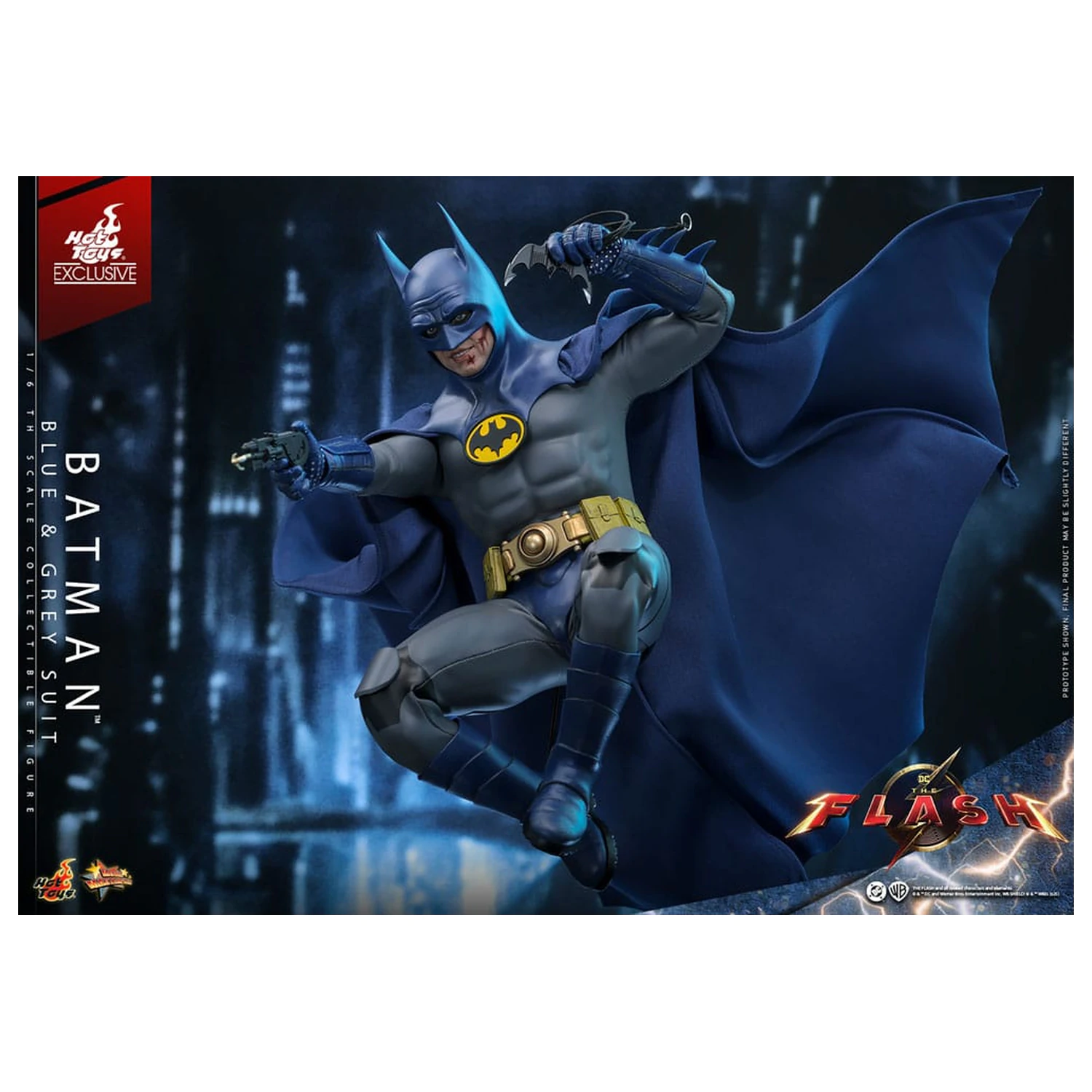The Flash Movie Masterpiece Akční figurka 1/6 Batman (Blue & Grey Suit) Limited Edition 30 cm fotografii produktu