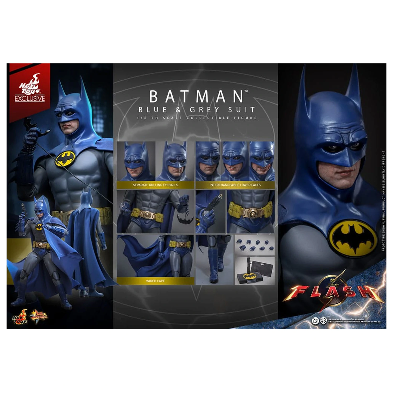 The Flash Movie Masterpiece Akční figurka 1/6 Batman (Blue & Grey Suit) Limited Edition 30 cm fotografii produktu